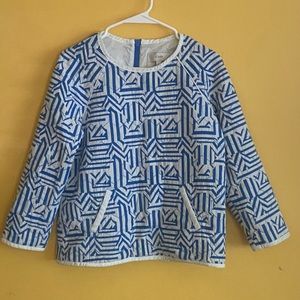 J. Crew Quilted Graphic Top. Size 2.